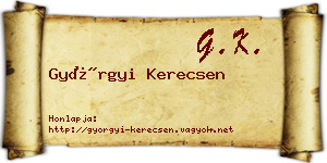 Györgyi Kerecsen névjegykártya